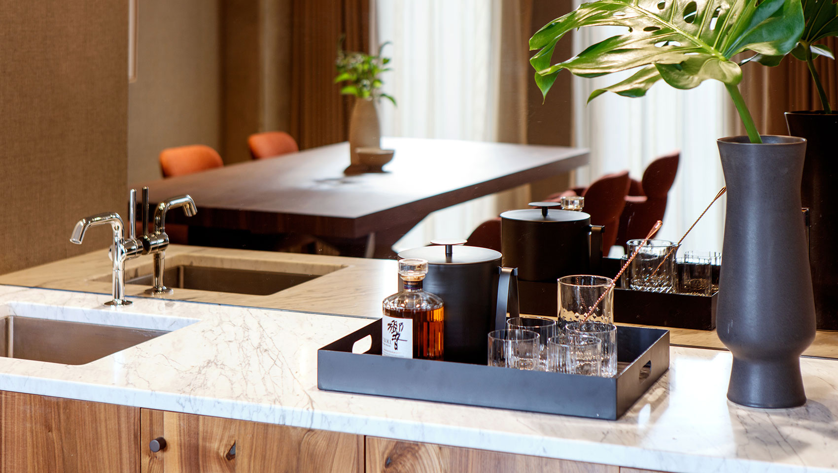 meeting room with mirror